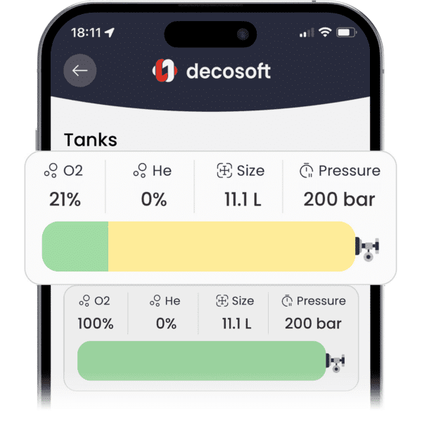 Manage your tanks and gas mixes with ease